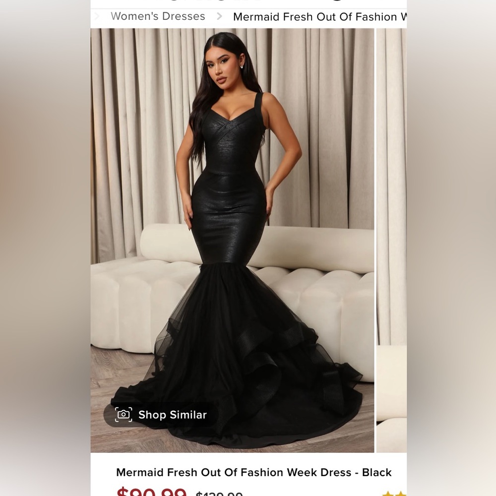 Black Fashion nova mermaid Fresh out of fashion week dress